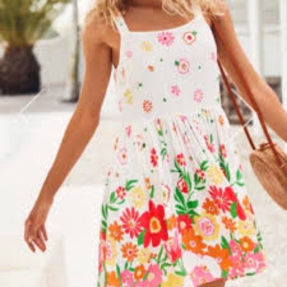 NWT Mister Zimi Women’s Sophie Dress In White Meadow Size 14